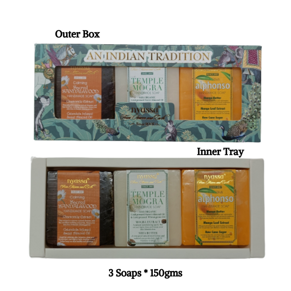 An Indian Tradition - Set of 3 Handmade Soaps - Nyassa