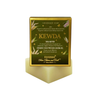 Handmade soap with Kewda Shea Butter packaging on a white background