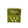 Green box with 'No Parabens Phthalates' text and icons on a white background