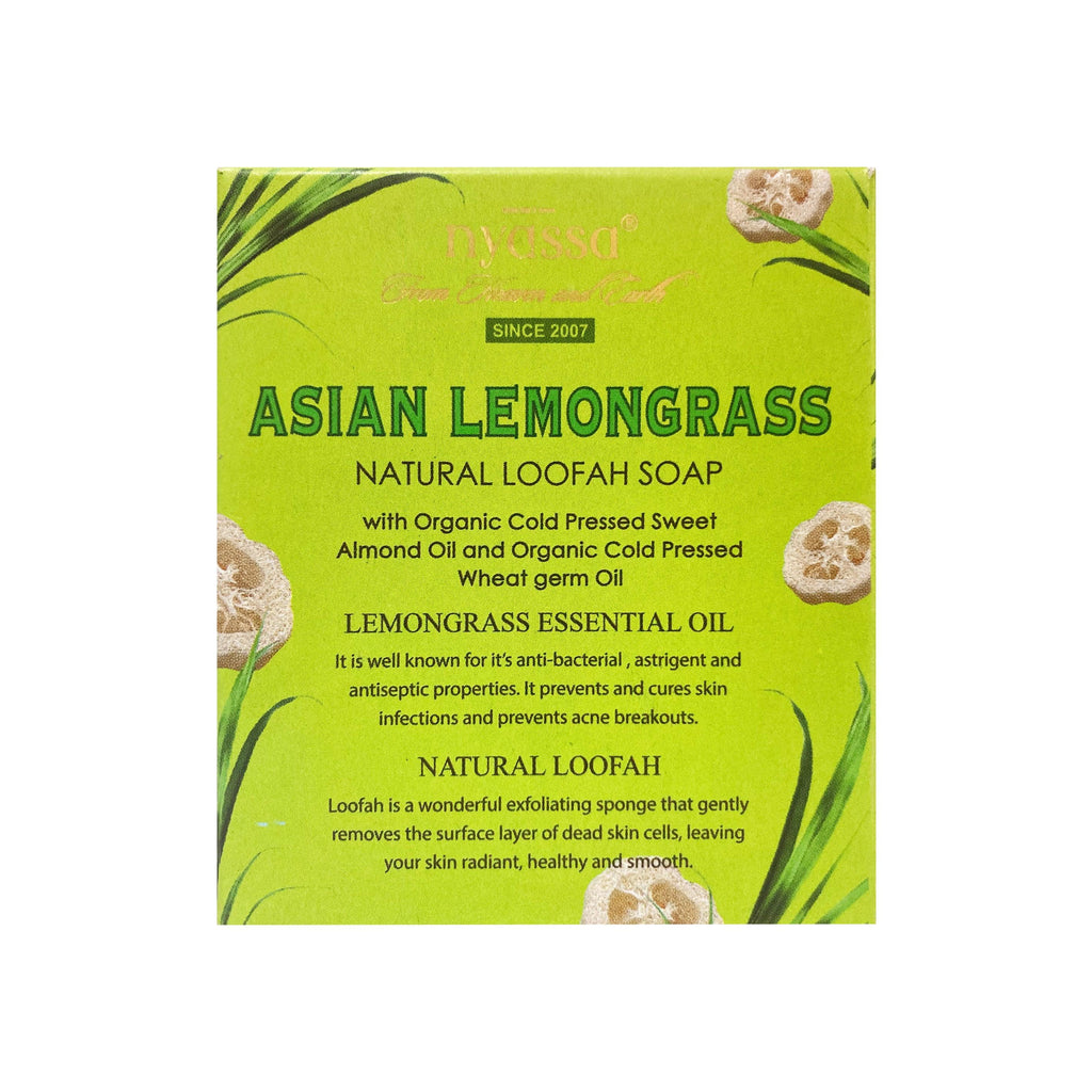 Asian Lemongrass Handmade Loofah Soap 150 gm - Nyassa