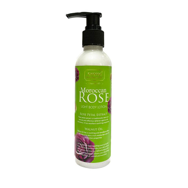 Moroccan Rose Light Body Lotion 200 ml with Rose Petal extract and Walnut oil. - Nyassa