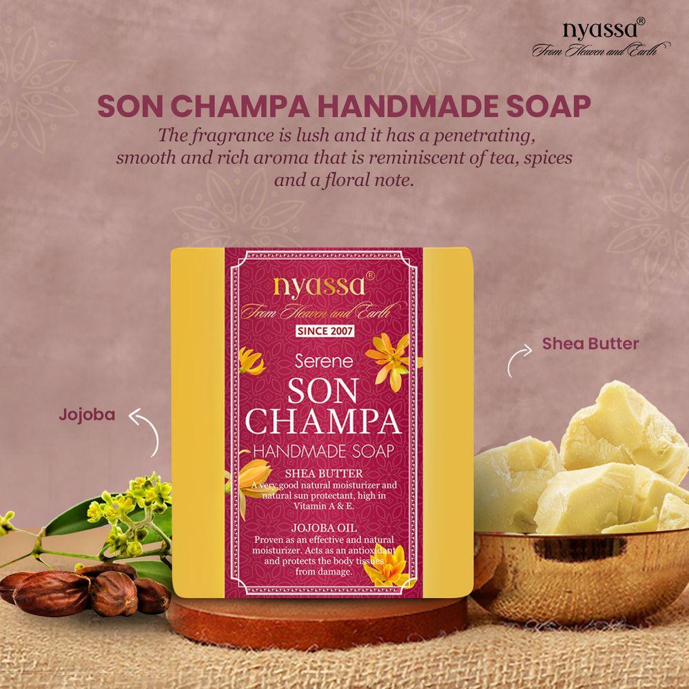 Luxurious Son Champa Handmade Natural Bathing Soap 150gm - Nyassa
